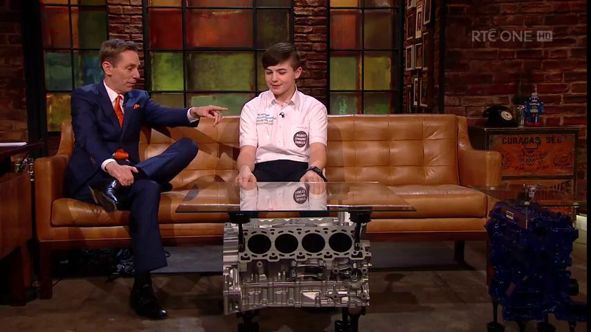 Wicklow Student entrepreneur Cillian Scott revs things up on the Late Late SHOW
